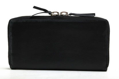 Balenciaga Long Wallet Men Leather 381226 Dlq0n 1000 Paper Continental Round