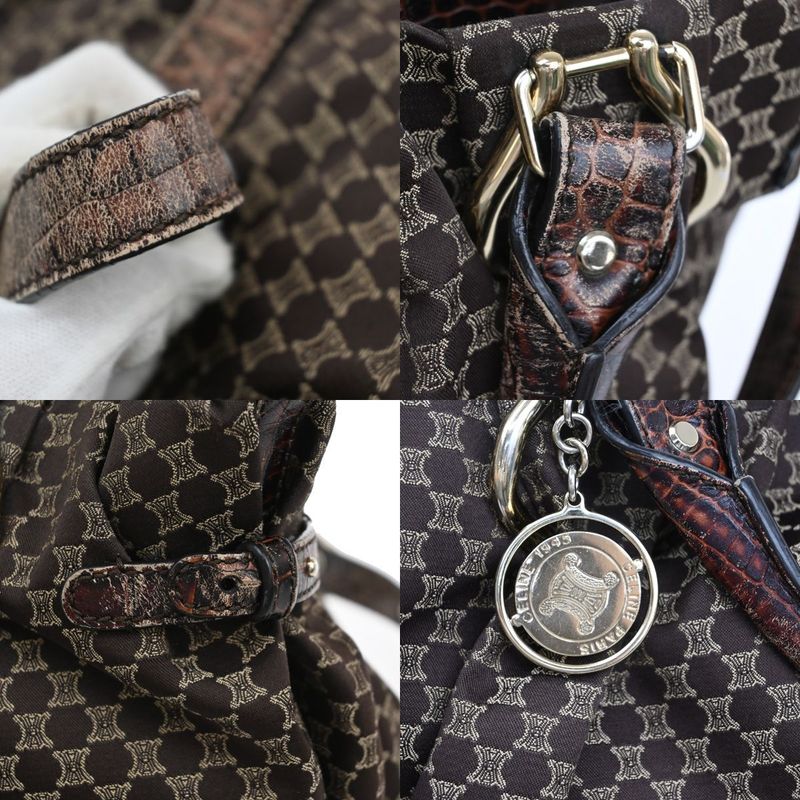 Celine Hand Shoulder Bag 2way Macadam Brown 62ka955