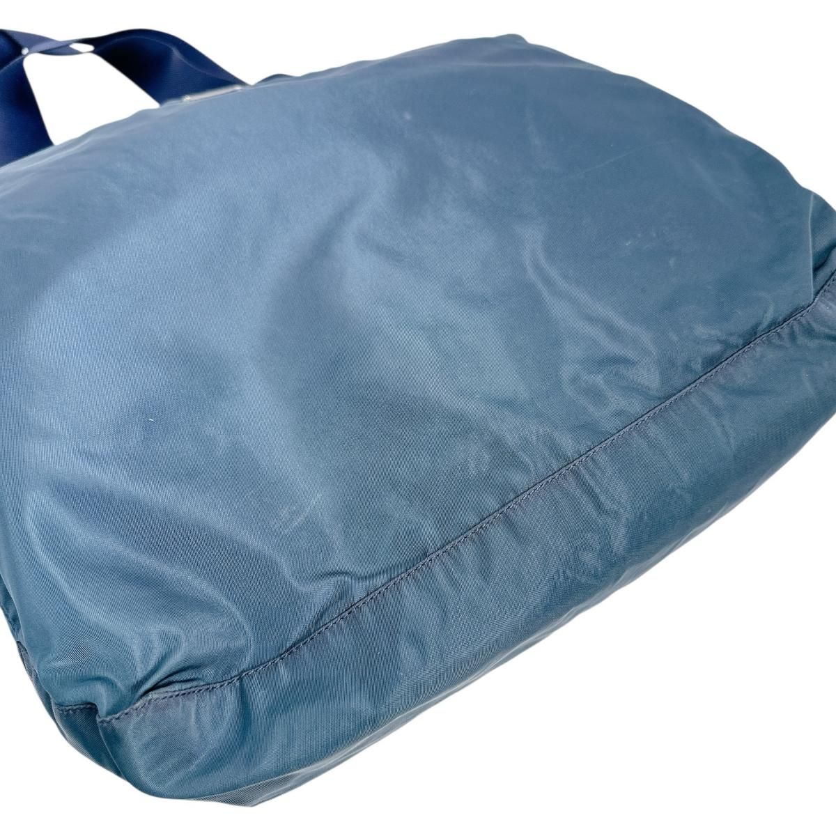 Prada Commuter Tote Bag Large Enough for A4 Size Blue