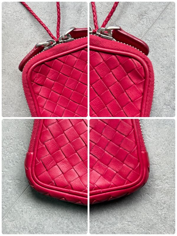 Bottega Veneta Intrecciato Leather Coin Case Card Case Strap Mini Wallet