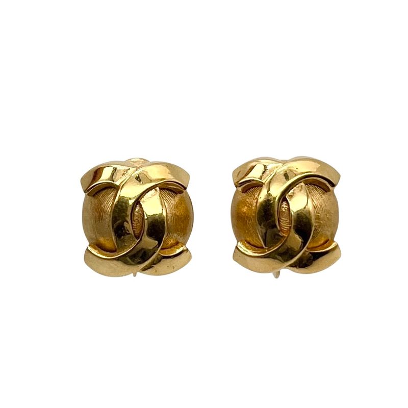 Chanel Earrings Metal Coco Mark Gold