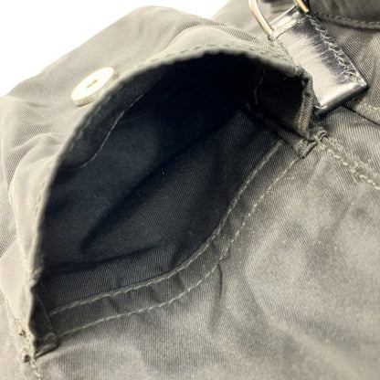 Prada Waist Bag Square Logo Plate Black Nylon