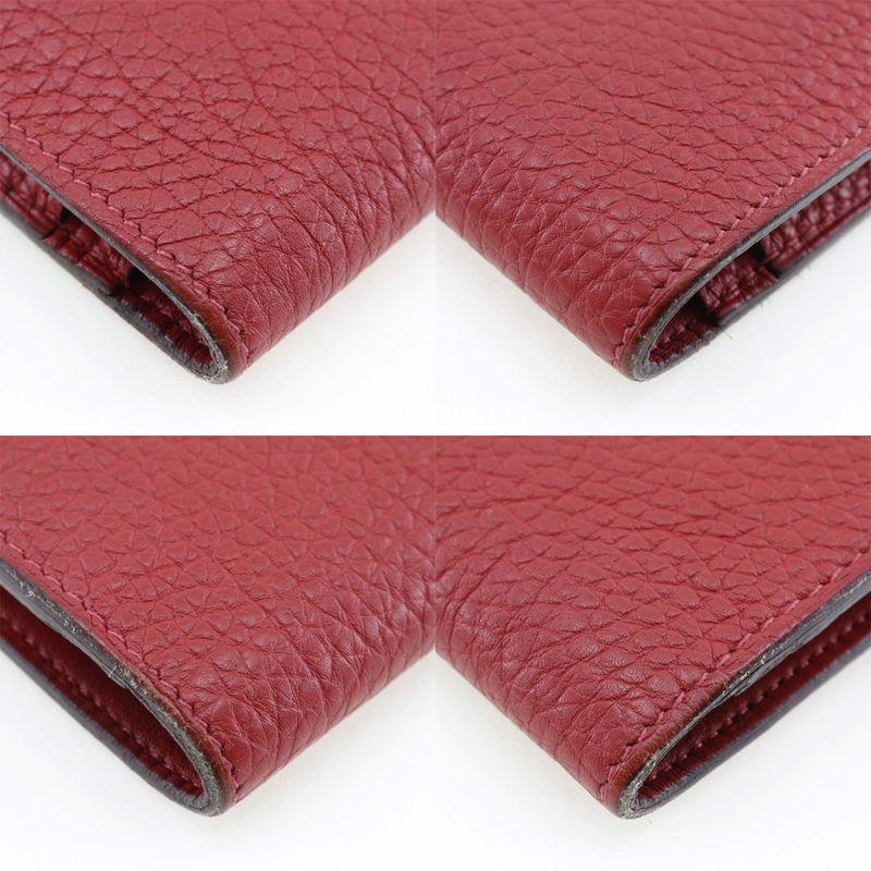 Hermes Dogon Togo Red/gold Hardware □P Ladies Long Wallet