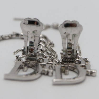 Christian DIOR Earring Dior Logo Rhinestone Accessories With Bag H6928