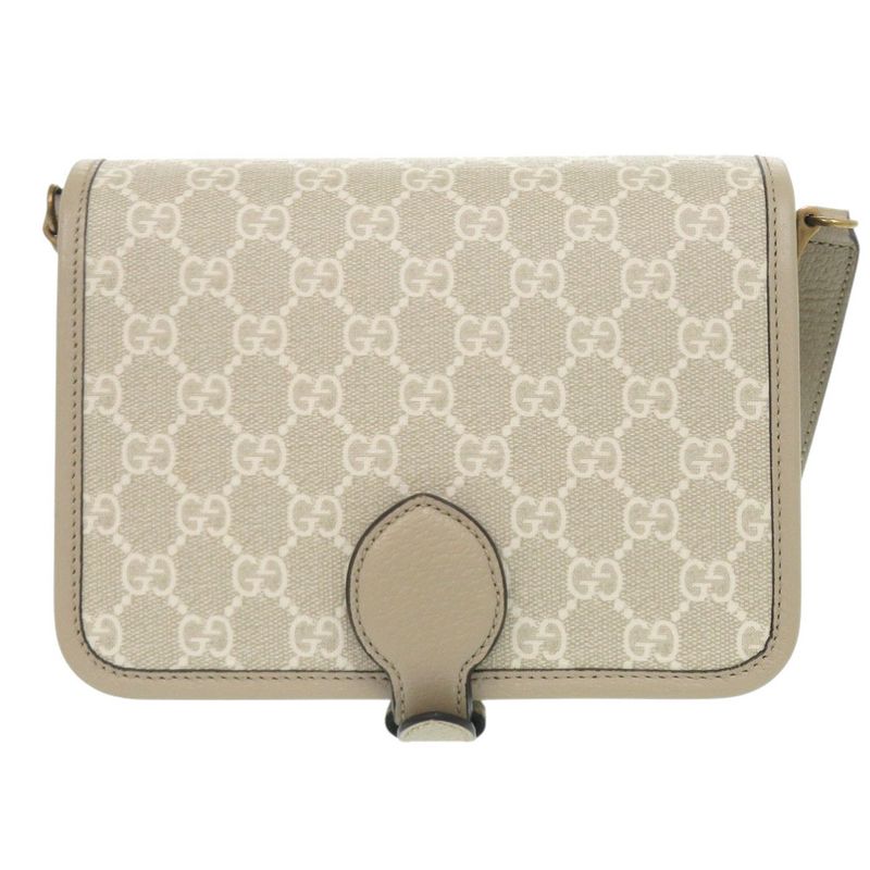 Gucci Interlocking G 671620 GG Supreme Canvas Beige Shoulder Bag 1188 Gucci