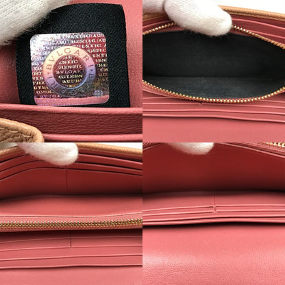 Bvlgari Bifold Long Wallet Bvlgari Bvlgari Leather 291025 Pink Beige