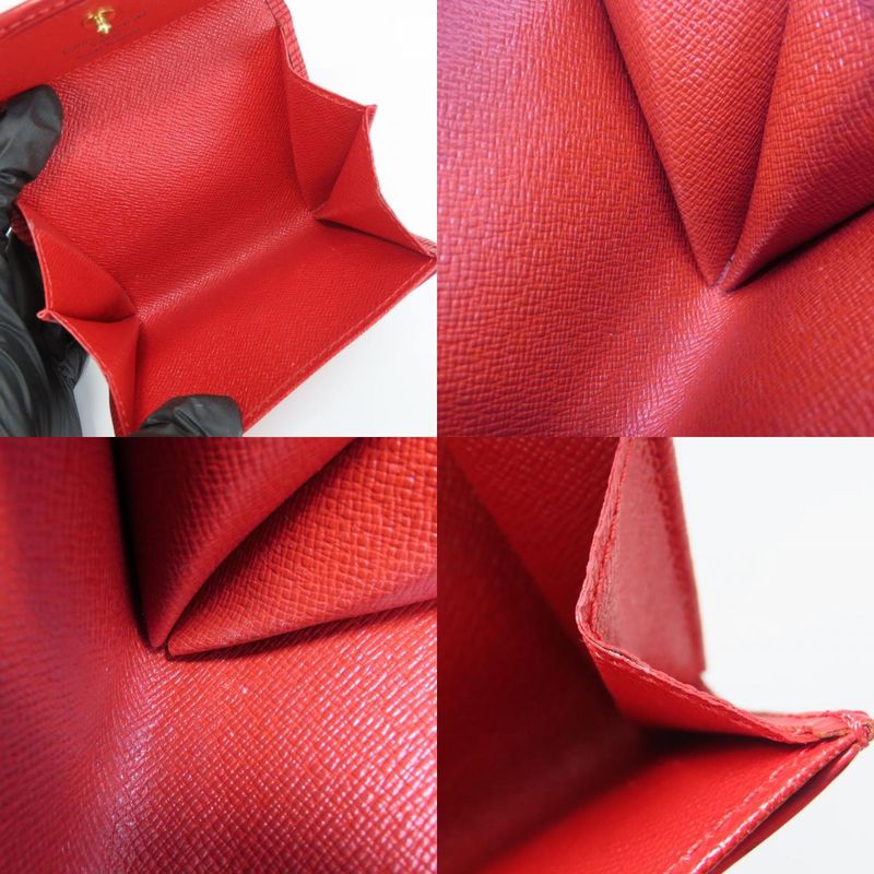 Louis Vuitton Coin Case Porte Monet Saemple M63417 Epi Leather Red Gold