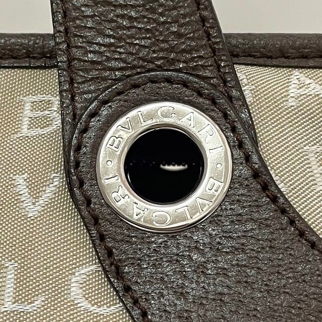 Bulgari Tote Bag Lolita Beige Brown Logomania Excellent Condition