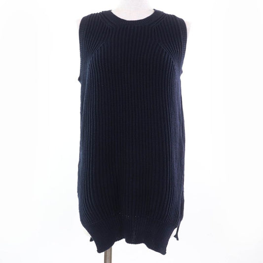 Celine 2 3m87/3259 100% Cotton Phoebe Philo Chunky Knit Oversized Vest Navy XS