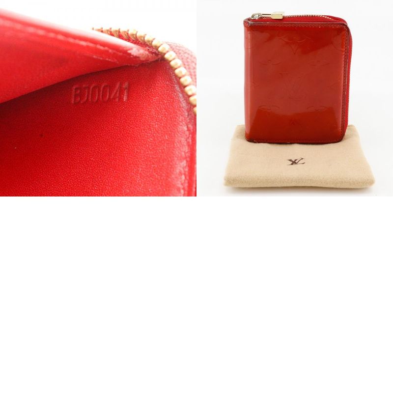 Louis Vuitton Blume Round Zipper M91151 Monogram Vernis Rouge Red Bj0041 Ladies