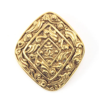 Chanel Coco Mark Brooch Diamond Shape Gold
