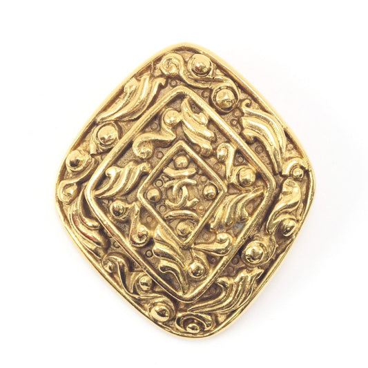 Chanel Coco Mark Brooch Diamond Shape Gold