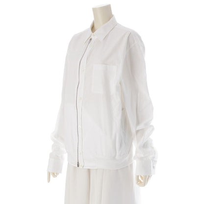 Hermes Cotton Double Zip Serie Button Long Sleeve Shirt Jacket White 41/16