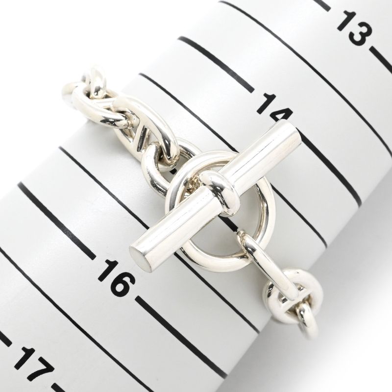 Hermes Bracelet Chaine D'ancre MM Silver 925 Silver 14 Frames Star Ring Silver