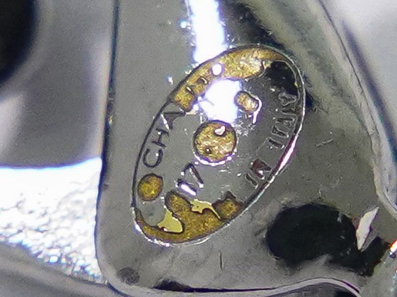 Object Chanel Coco Mark Star Rhinestone Necklace Pendant Metal Silver Hardware