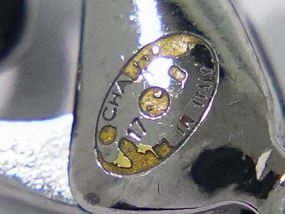 Object Chanel Coco Mark Star Rhinestone Necklace Pendant Metal Silver Hardware