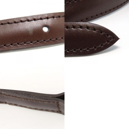 Louis Vuitton Shoulder Strap Leather Brown Adjustable Matte Silver Hardware