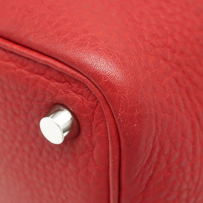 Hermes Handbag Picotin PM Taurillon Clemence Vermilion Silver Hardware Red H