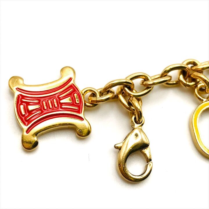 Celine Triomphe Gold Line Stone Bracelet
