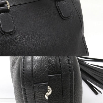 Gucci Shoulder Tote Handbag Soho Tassel Calf Black 282307