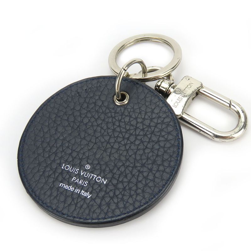 Louis Vuitton Key Holder Porte Cles Mp2082 Taurillon Initiative Leather Navy