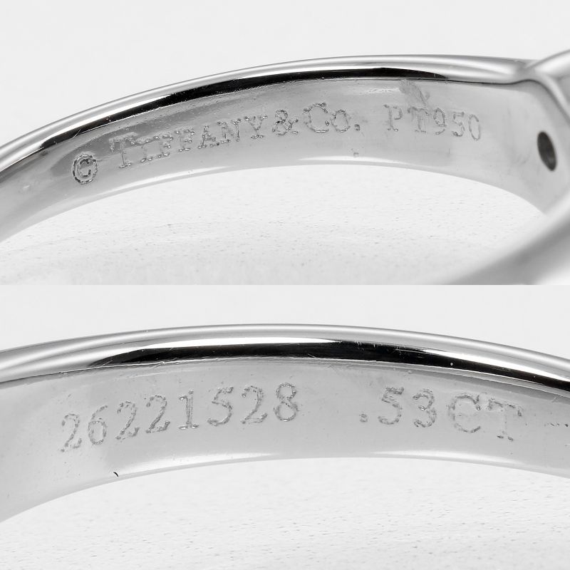 Tiffany & Co Solitaire 0.53ct Vs1/i/3ex Pt950platinum × Diamond 7.5 Ladies