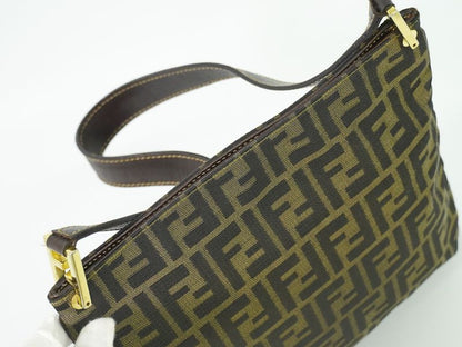Authentic Fendi Zucca Shoulder Bag Canvas Brown Zucca Bag Pre-owned [follow-up