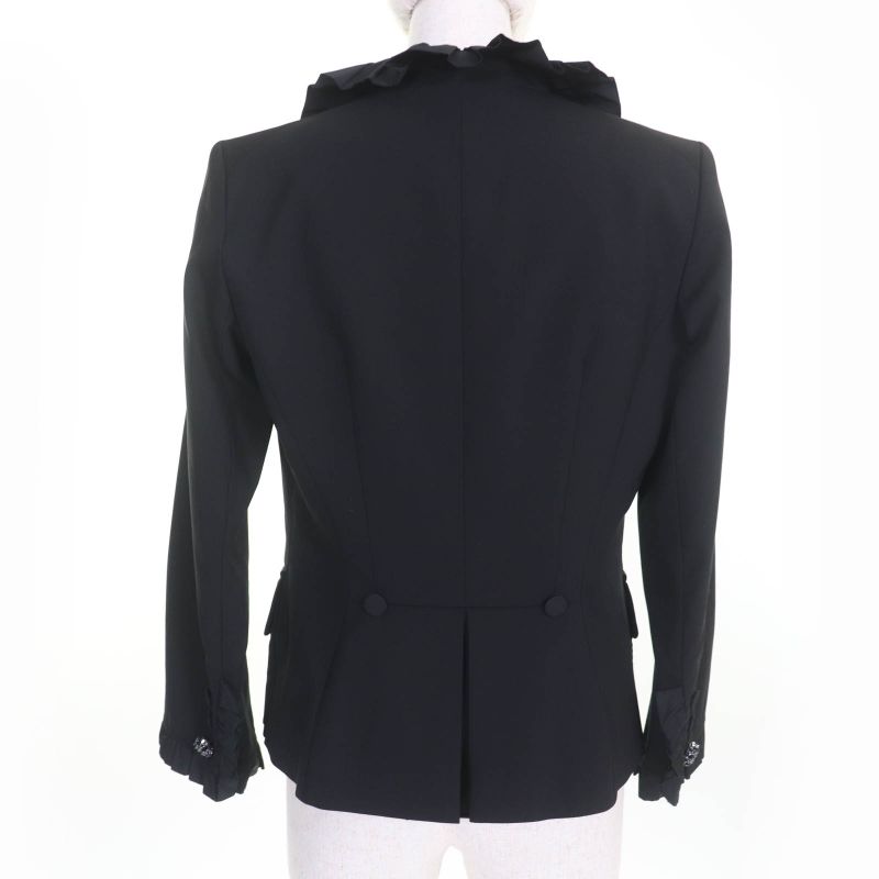 Louis Vuitton 09SS Wool Silk Blend Lined Monogram Mini Ruffle Design Jacket