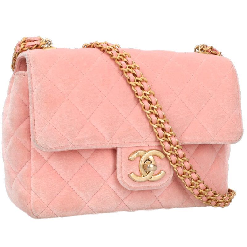 Chanel Mini Matelasse 20 Velour Chain Shoulder Bag Women 20