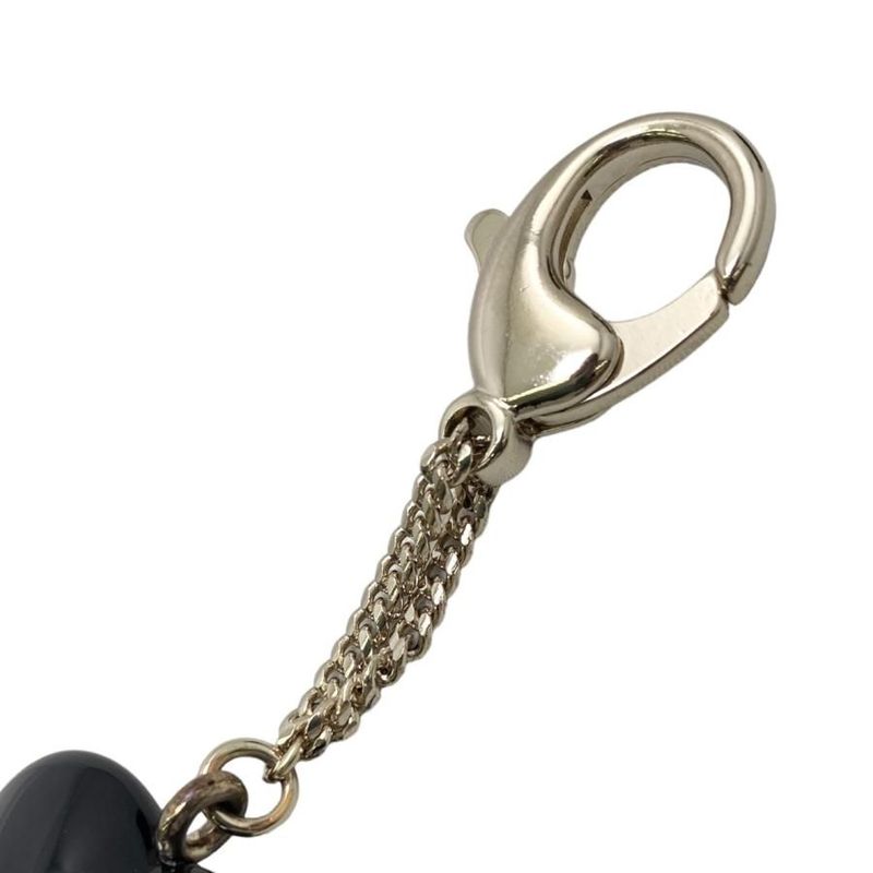 Chanel Key Holder Heart Charm Coco Mark Stone Black 2022aw Chanel