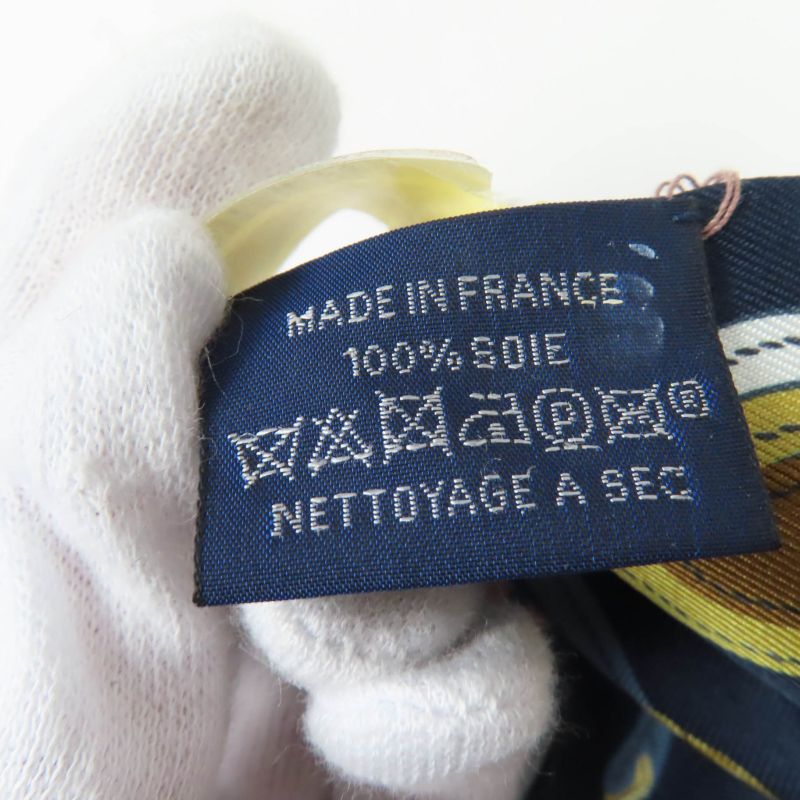 Hermes Twilly Brides De GALA Brides De Gala Silk Marine/beige Dore/gold Scarf