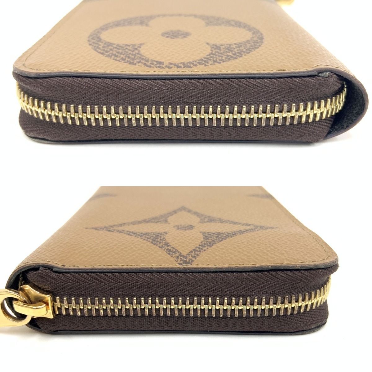 Louis Vuitton Giant Monogram Reverse Zippy Wallet Round Zipper Long Wallet