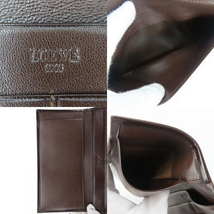 Loewe Wallet Leather Dark Crown Bifold Long Wallet Chic Men Loewe