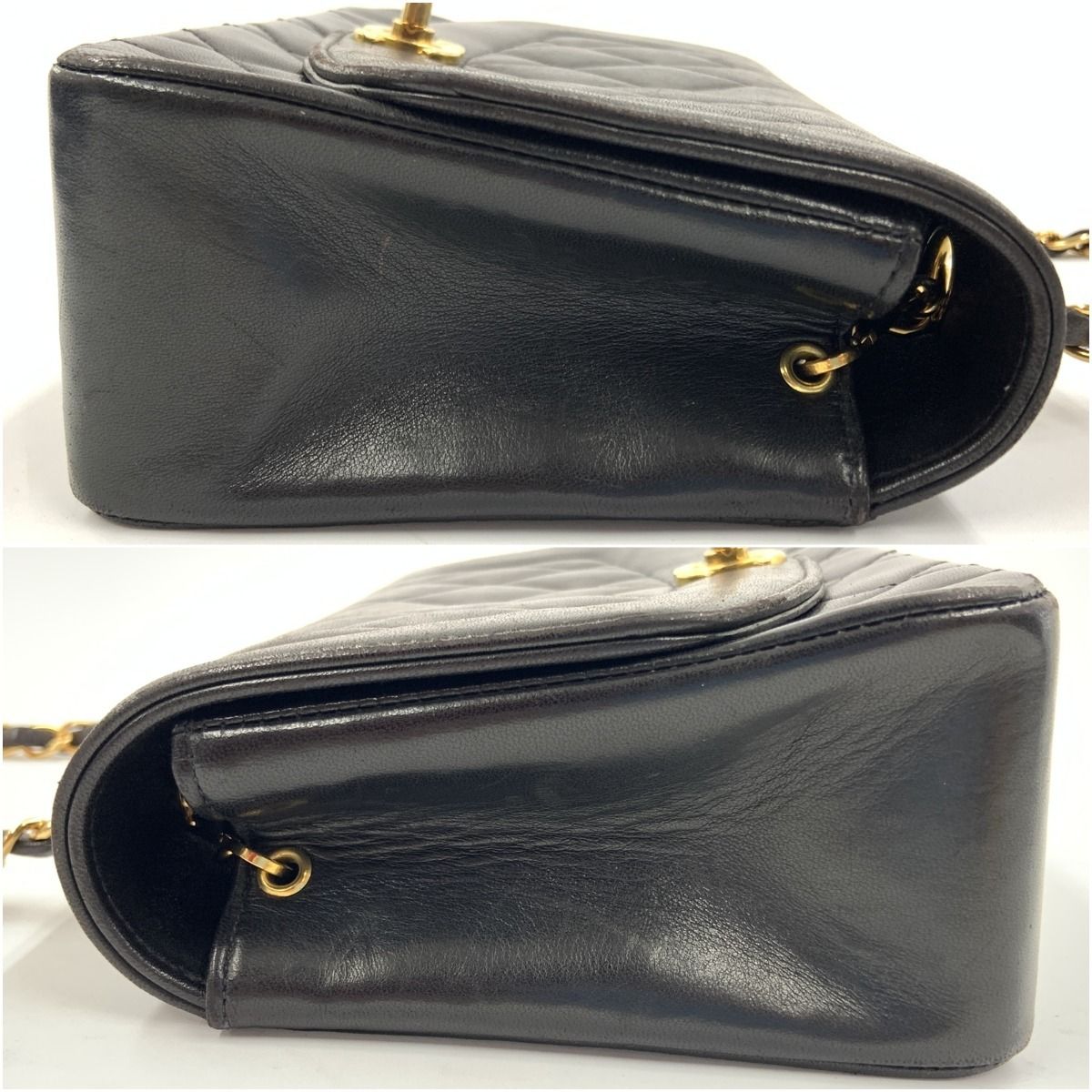 Chanel Matelasse Diana Flap Lambskin Chain Shoulder Bag Black