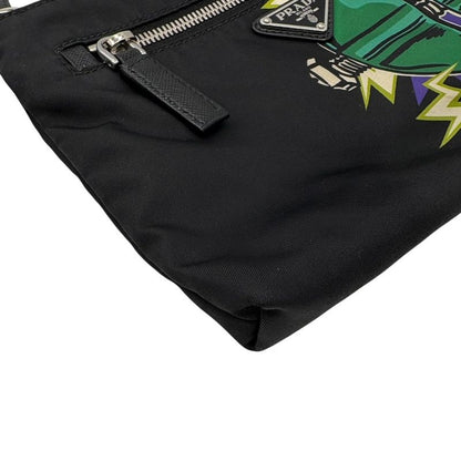 3158 Prada Shoulder Bag Triangle Logo Nylon Universal Frankenstein Silver