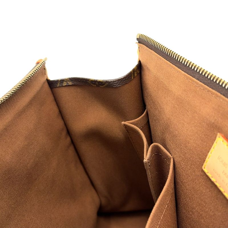 Louis Vuitton Popincourt O Monogram Leather × PVC Brown Tote Bag Gold M40007