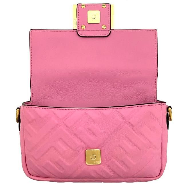 Fendi 2way Mini Bag Baguette Small Pink Gold