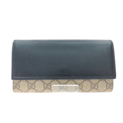 Gucci Unisex Long Wallet GG Supreme Continental Wallet 410100 Beige X