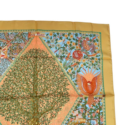 Hermes 100% Silk Scarf Carre 90 AXIS Mundi Axis Of The World Multicolor