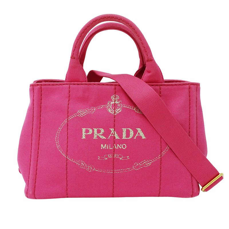 Prada Bag Women's Brand Handbag Shoulder Bag 2way Canvas Canapa Mini Pink