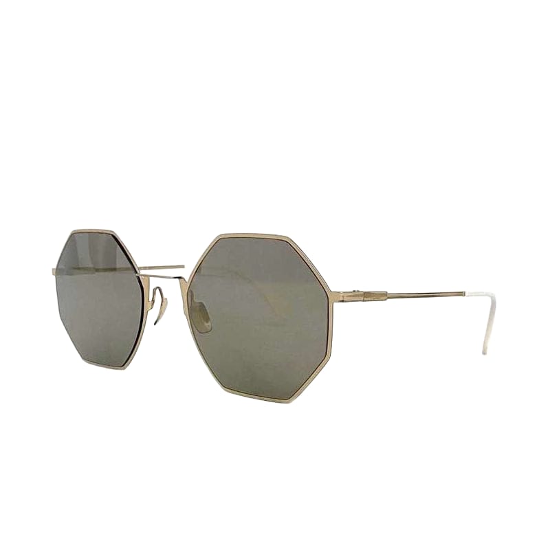 Fendi Sunglasses Gray Mirrored Lenses Gold White