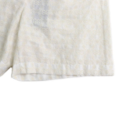 Gucci 619507 100% Cotton GG Pattern Lace Shorts Bottoms Ivory 42 Made In Italy