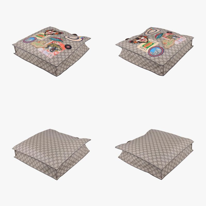 Guccigg Supreme Courier Beige And Multicolor PVC Coated Canvas 474084d024705947