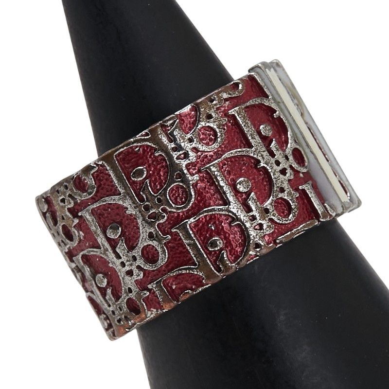 Dior Trotter Ring Ring #5 Silver Red Metal Women's Dior