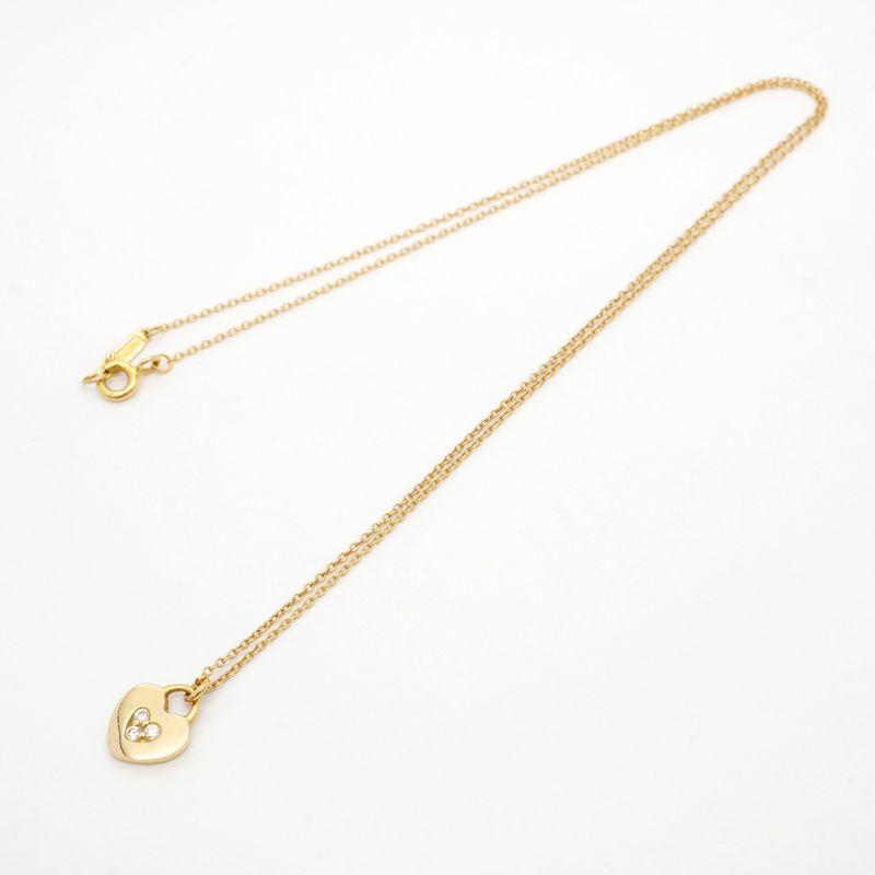 Tiffany & Co Necklace Heart Lock 3PD 18K Pink Gold Pink Gold With Diamonds