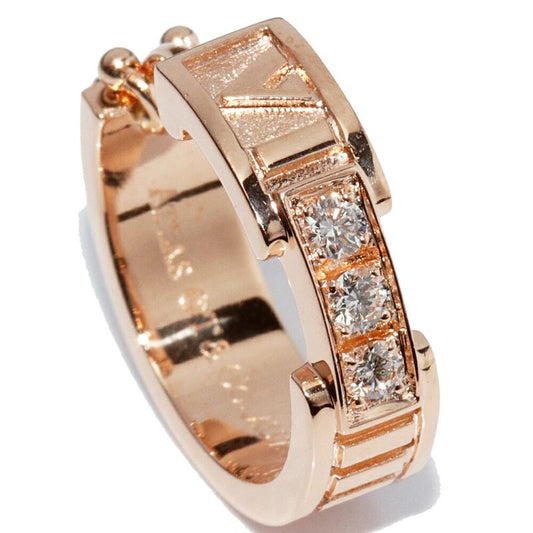 Tiffany & Co Hoop Earrings 18K Pink Gold Diamond 3P Atlas Earrings Single