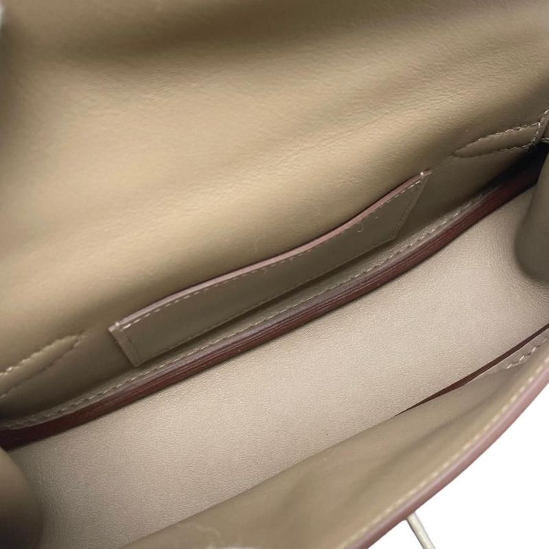 Hermes Shoulder Bag Kelly Move Engraved B Swift Etoupe Glazed Silver Hardware
