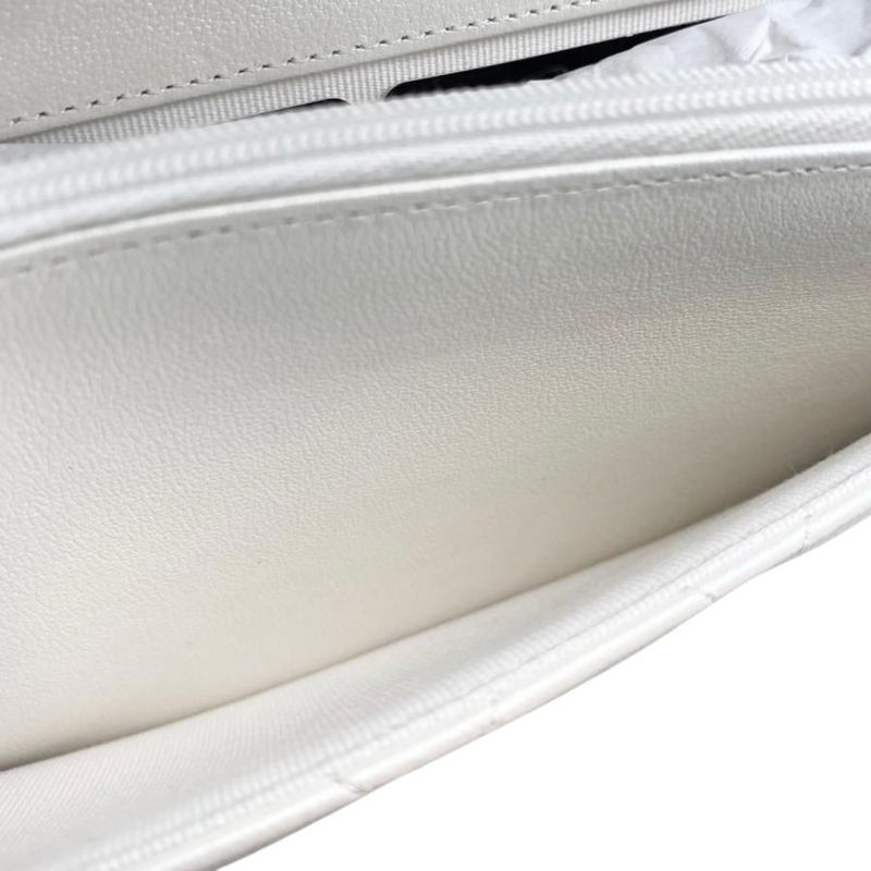 Chanel Shoulder Bag Ribbon Chain Wallet Matelasse Lambskin Coco Mark Pearly