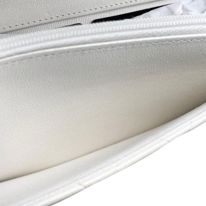 Chanel Shoulder Bag Ribbon Chain Wallet Matelasse Lambskin Coco Mark Pearly