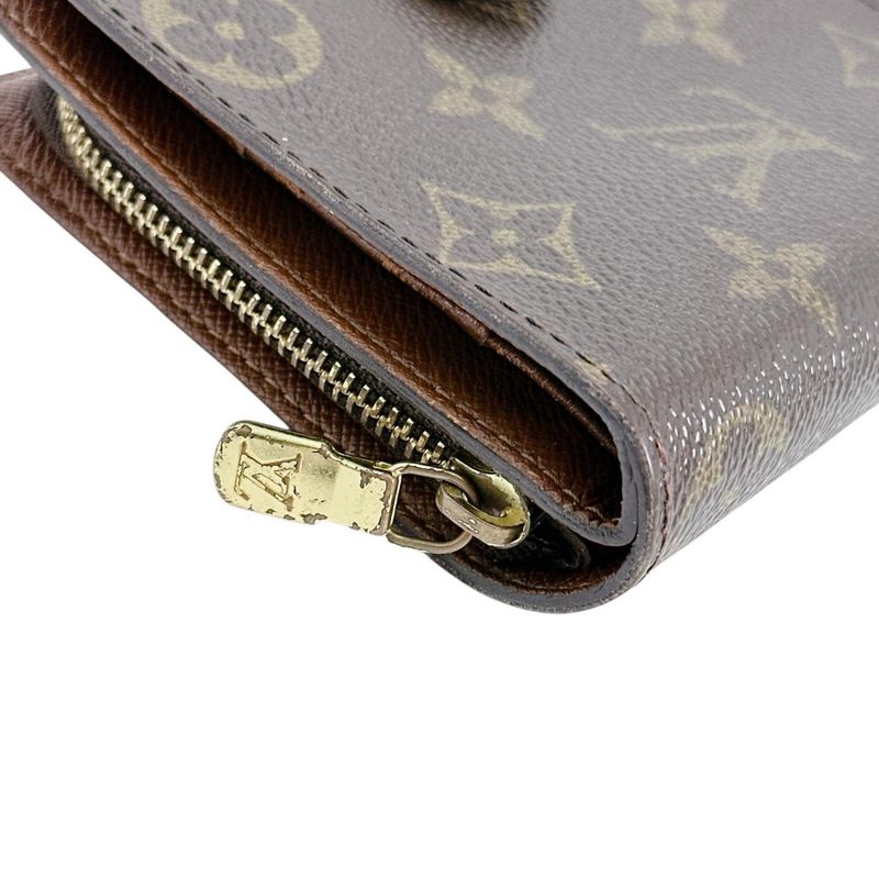 Louis Vuitton M61667 Monogram Compact Zipped Wallet With Zipper Pocket For